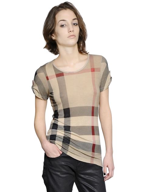 burberry brit check print t shirt|burberry checkered shirt.